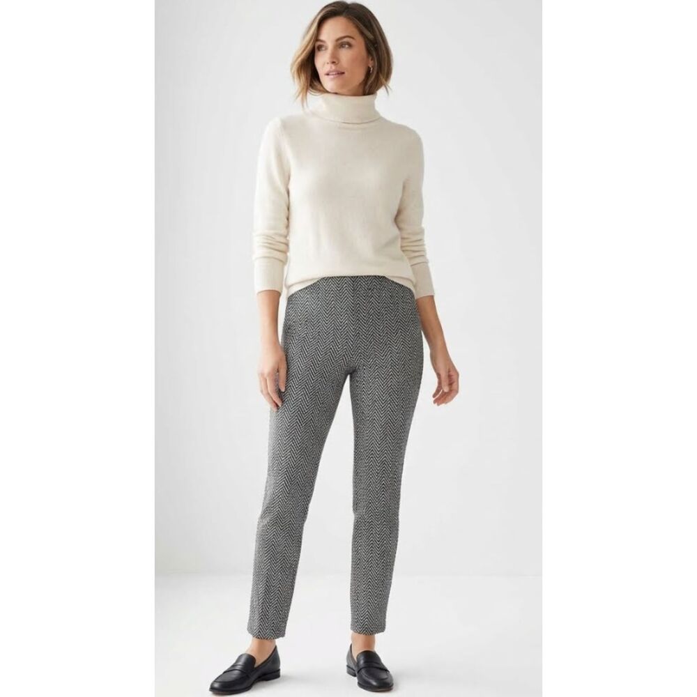 Chico's Juliet Herringbone Pull On Ankle Pants Women's Size Medium 8 (Chico's 1)